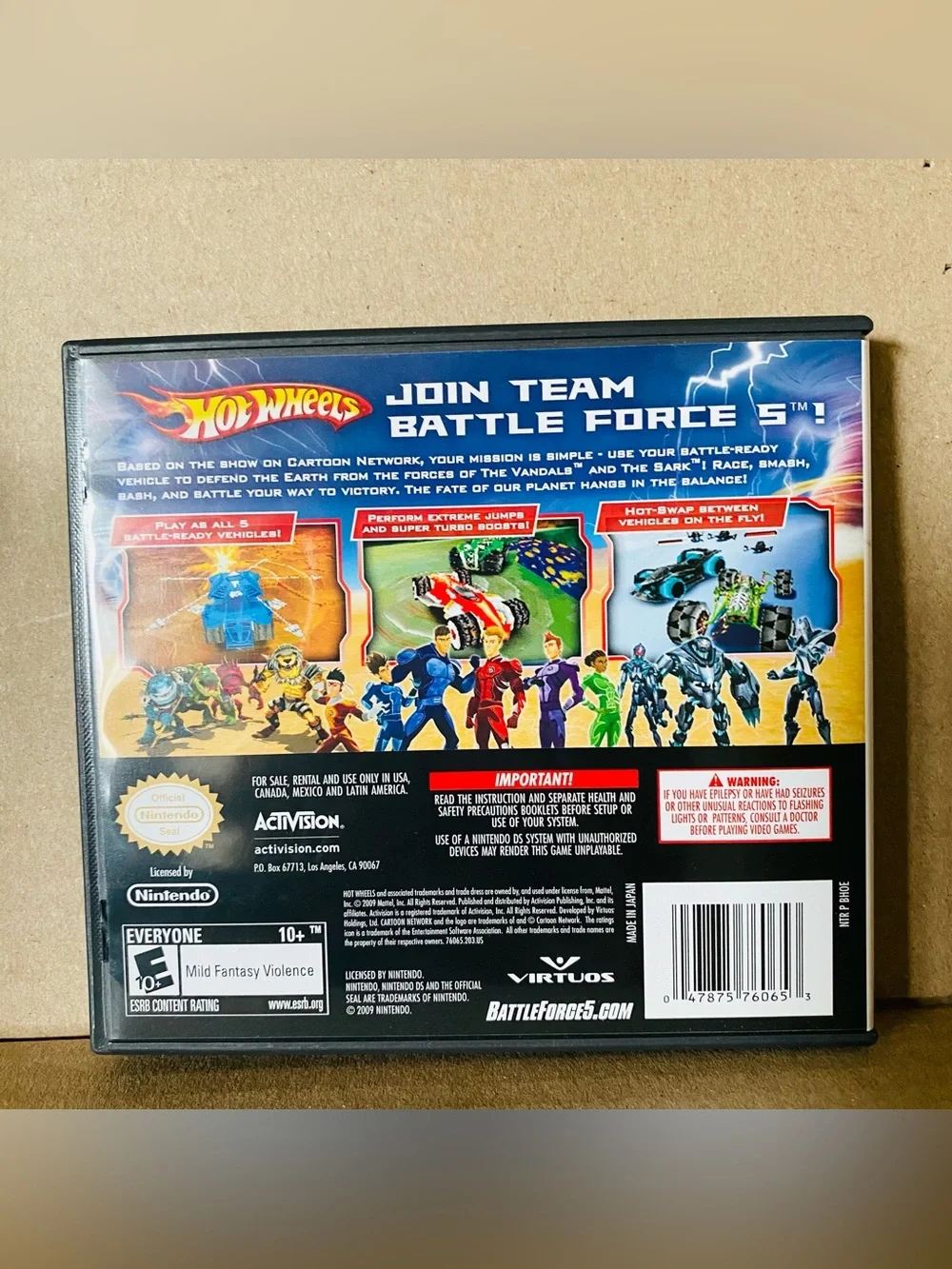 Nintendo Hot Wheels Battle Force 5 DS EUC includes box, game, pamphlet